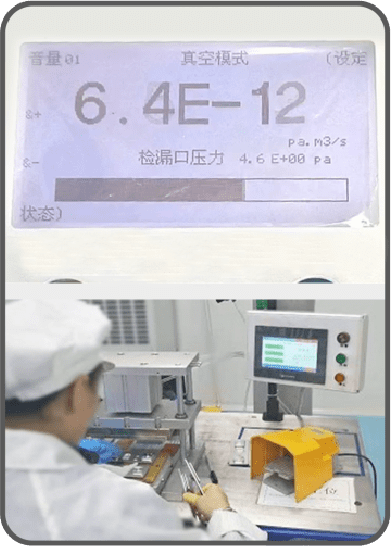 Helium mass spectrometer fine leak testing